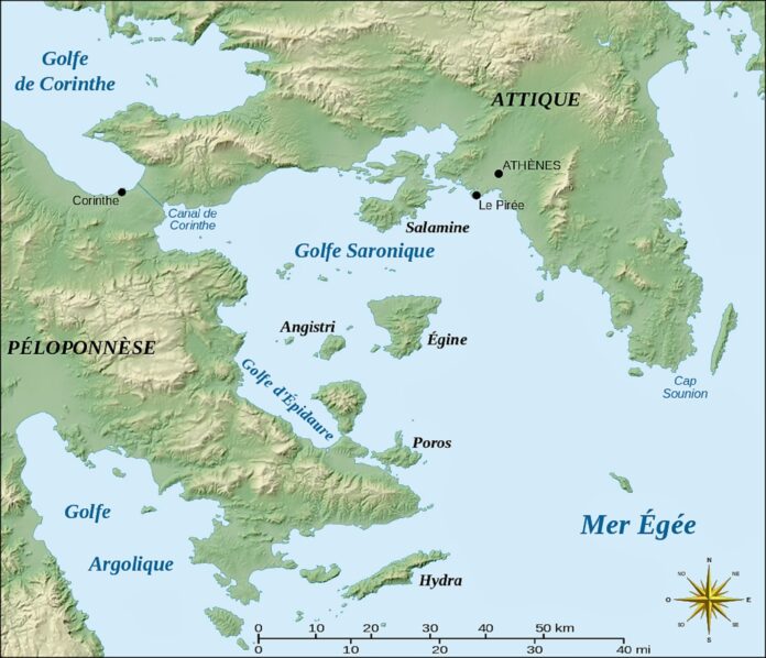 Le golfe Saronique, Grèce